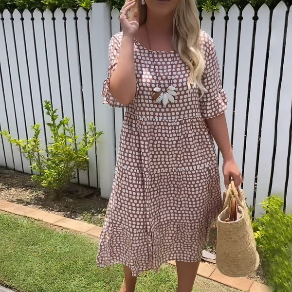 Nicola - Rochie midi cu mâneci scurte