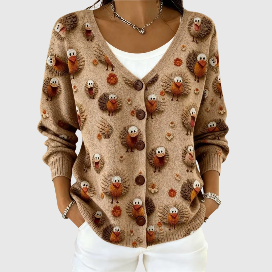 Cardigan cu buton confortabil