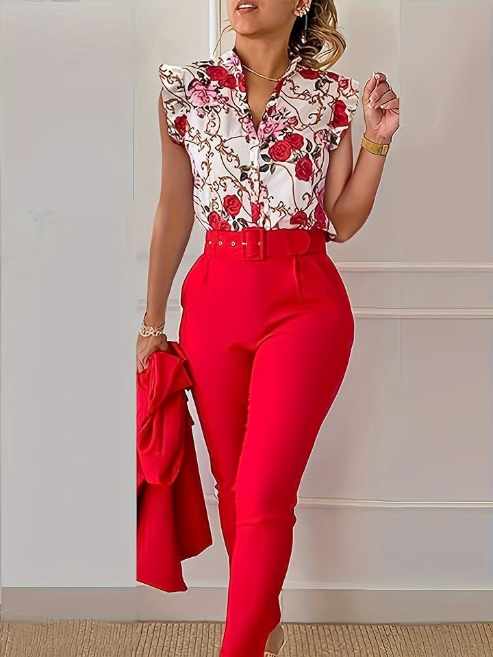 Florabel - Ansamblu elegant cu mâneci fluture
