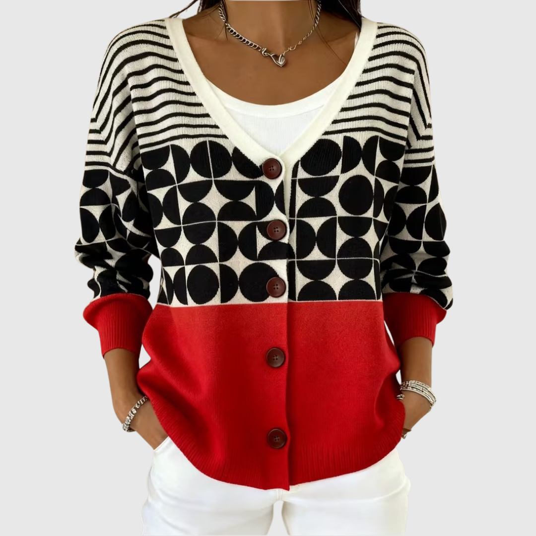 Cardigan tricotat confortabil cu nasturi