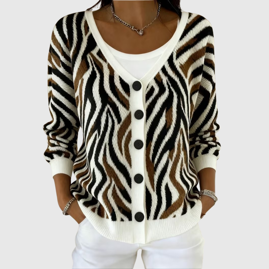 Cardigan tricotat confortabil cu nasturi