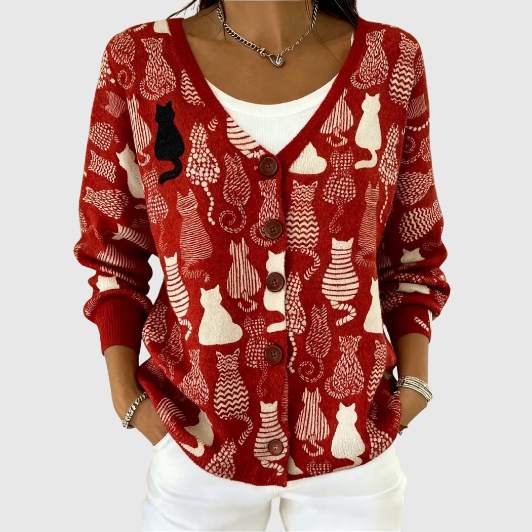 Cardigan cu buton confortabil