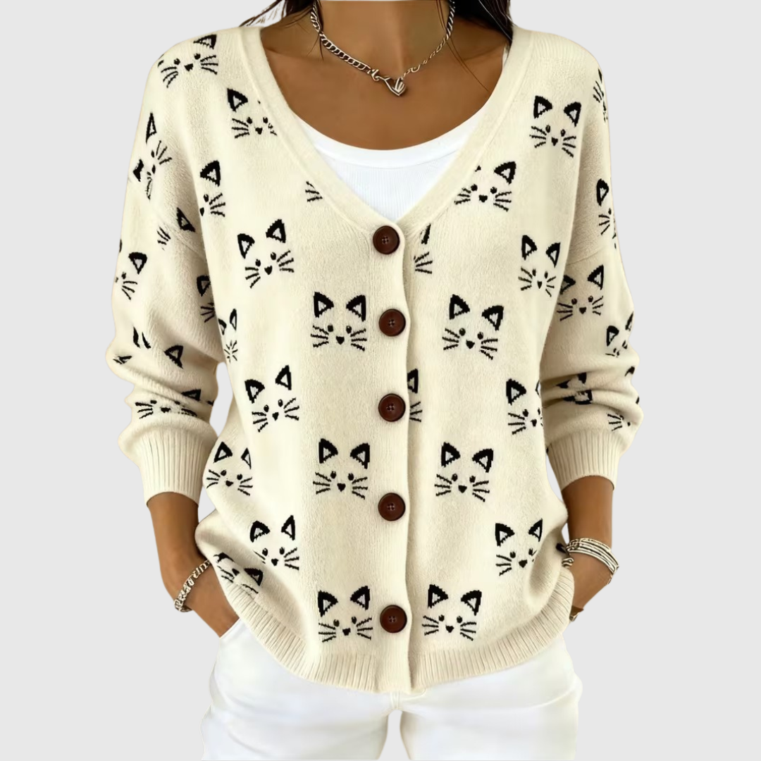 Cardigan tricotat confortabil cu nasturi