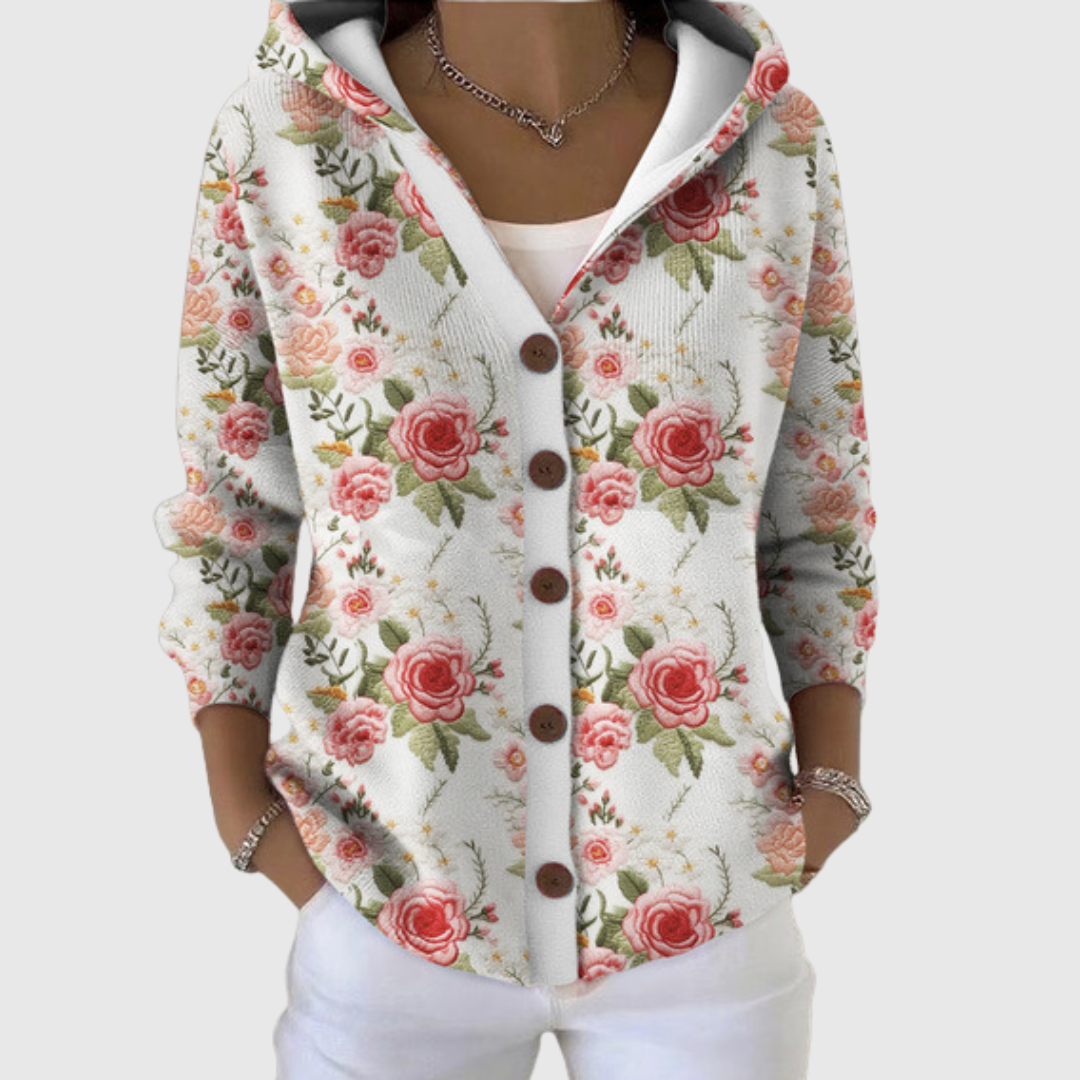 Cardigan Komfort cu glugă din tricot