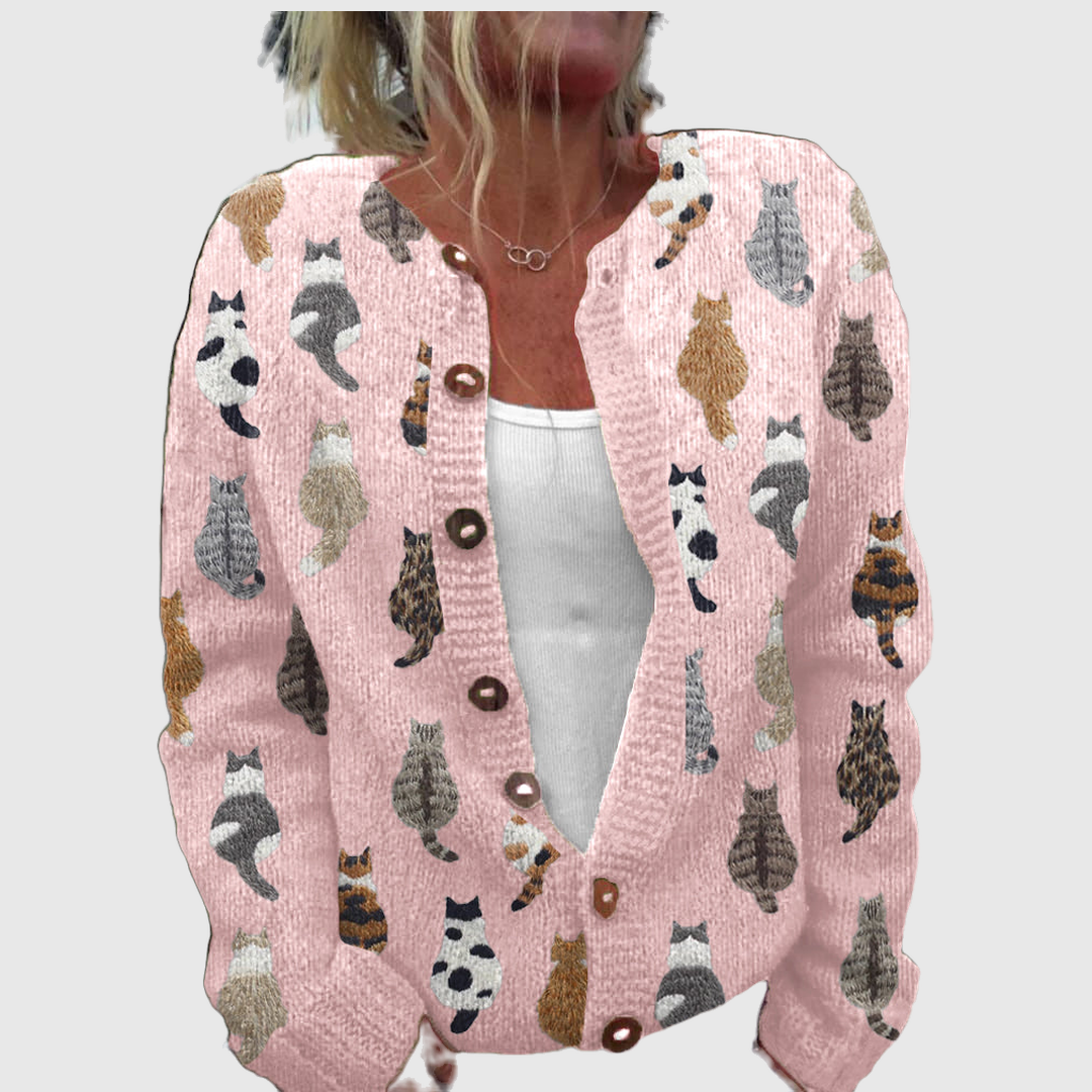 Charlotte™ | Cardigan cu imprimeu de pisici