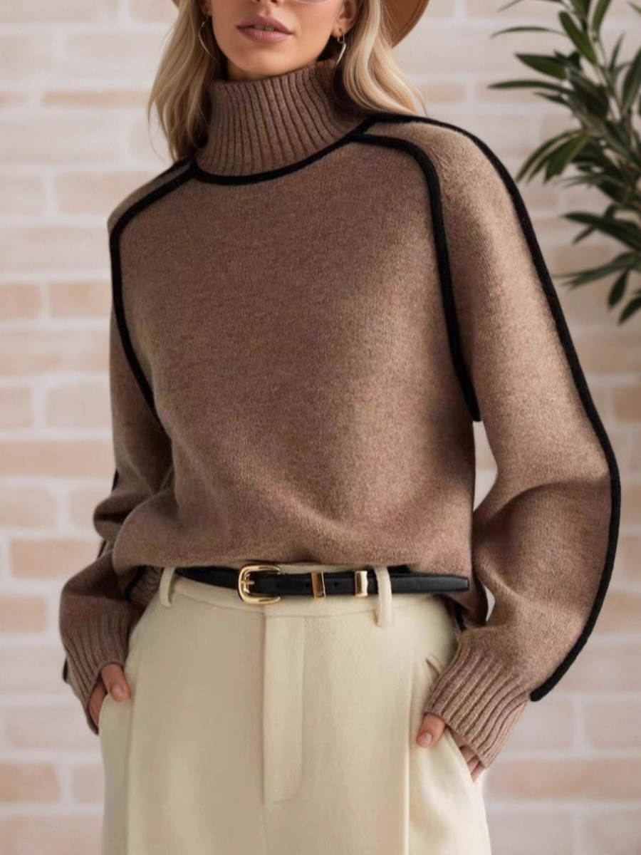 Donna | Pulover elegant cu guler înalt