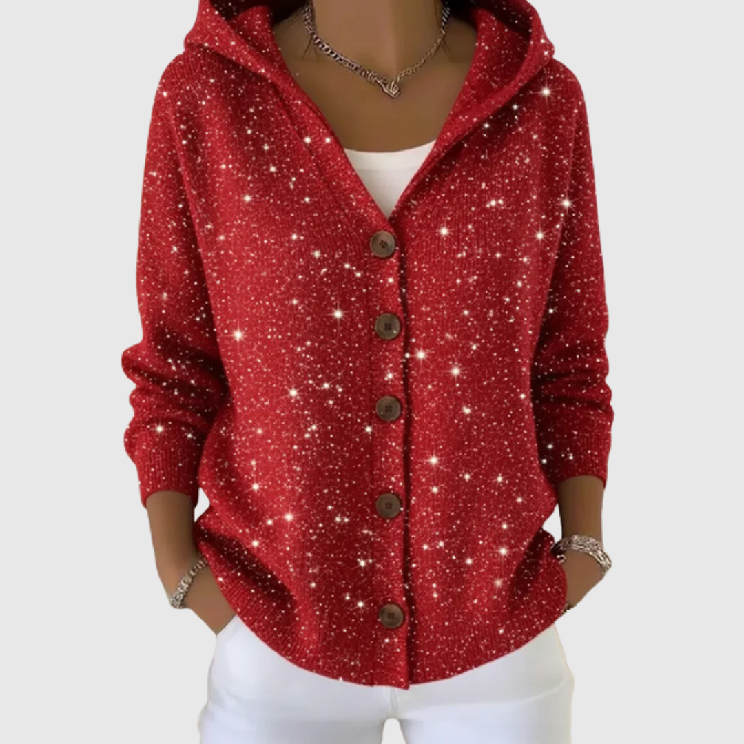 Cardigan Komfort cu glugă din tricot