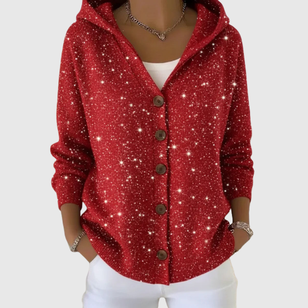 Cardigan Komfort cu glugă din tricot