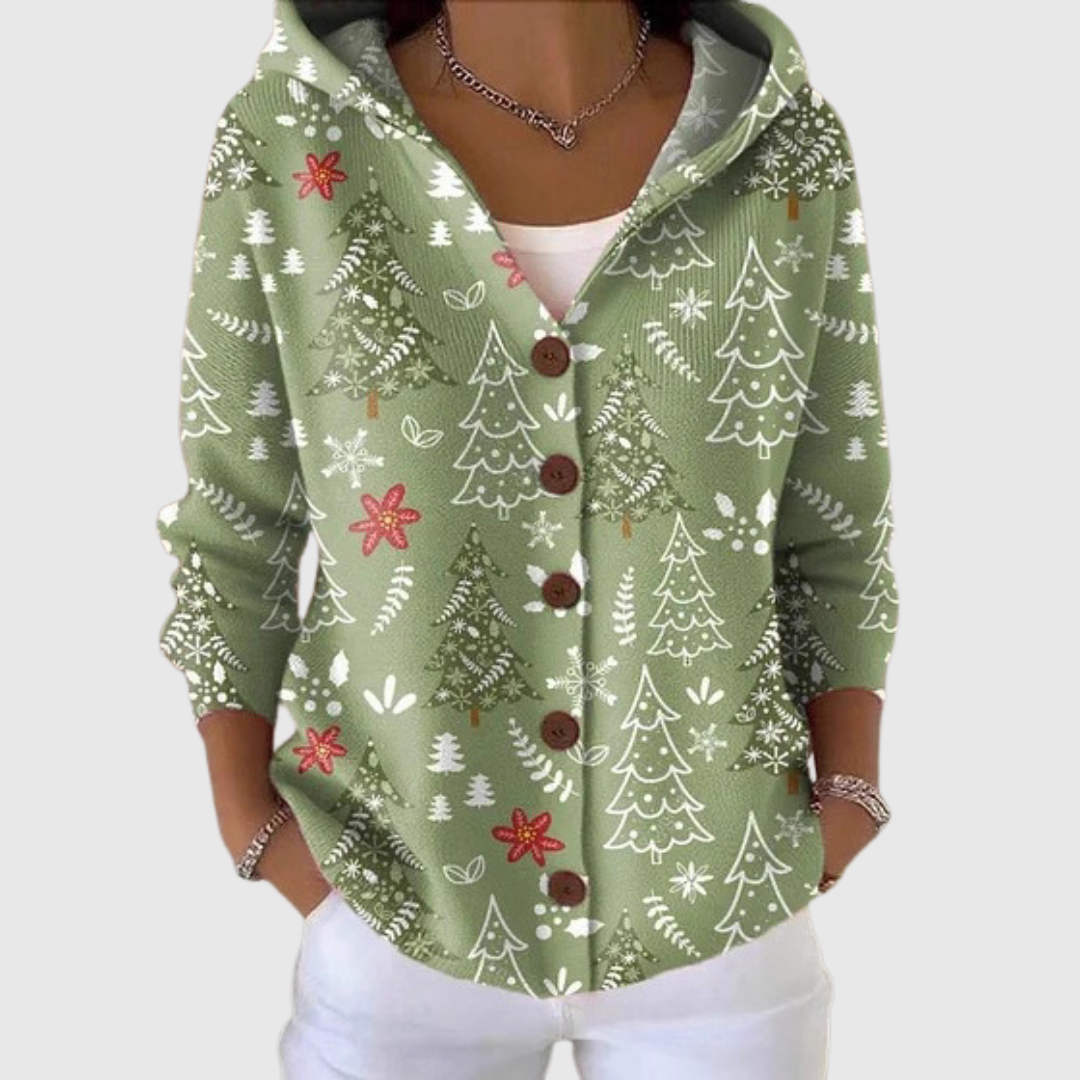 Cardigan tricotat cu glugă