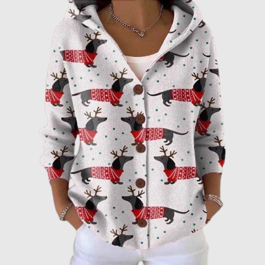 Cardigan Komfort cu glugă din tricot