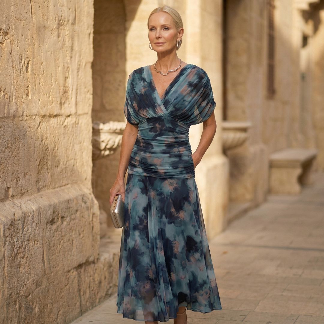 Luna | Rochie Albastră Elegantă