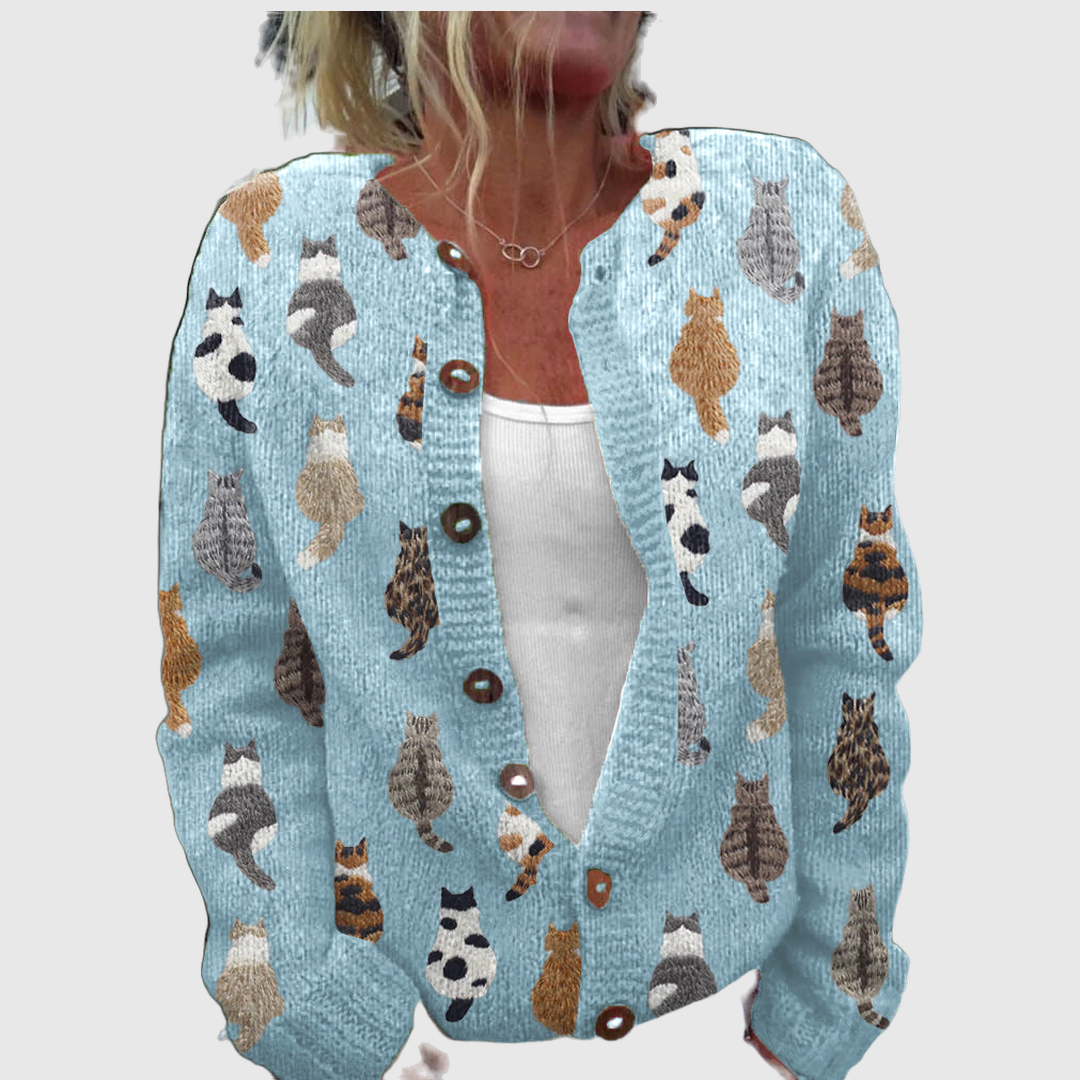 Charlotte™ | Cardigan cu imprimeu de pisici