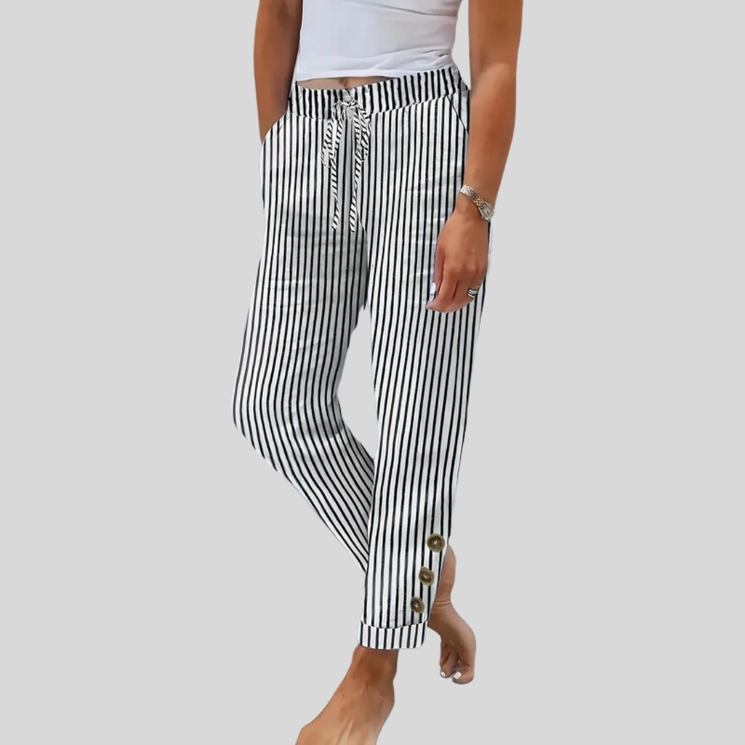 Raquelle - Pantaloni lejeri cu dungi