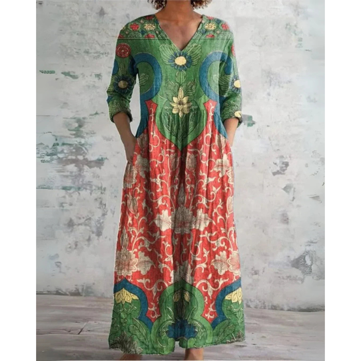 ELEANOR | ROCHIE MAXI VINTAGE CU MODEL FLORAL