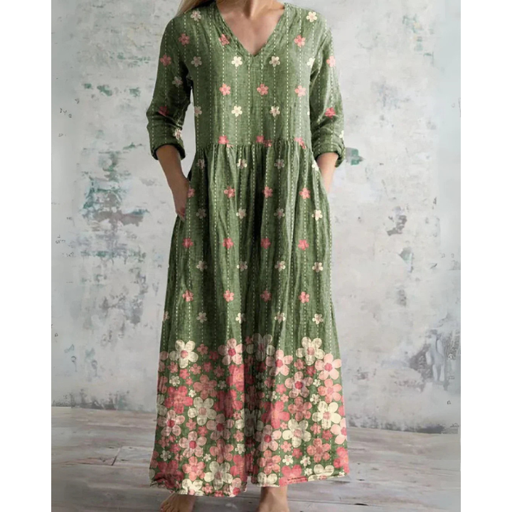 ELEANOR | ROCHIE MAXI VINTAGE CU MODEL FLORAL