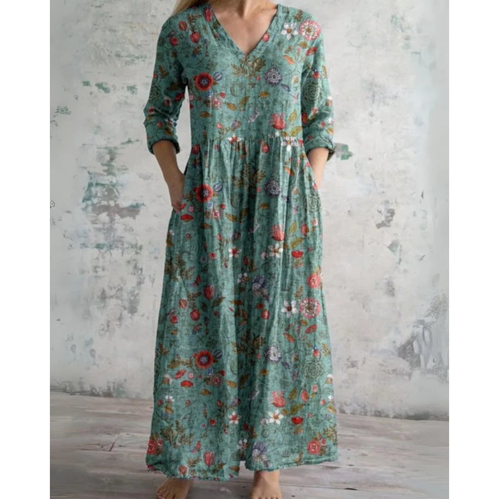 ELEANOR | ROCHIE MAXI VINTAGE CU MODEL FLORAL