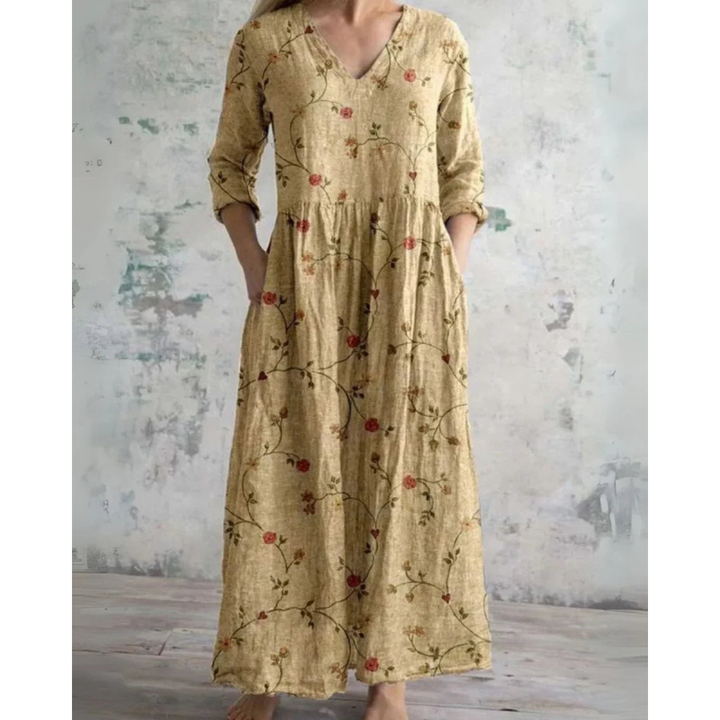 ELEANOR | ROCHIE MAXI VINTAGE CU MODEL FLORAL