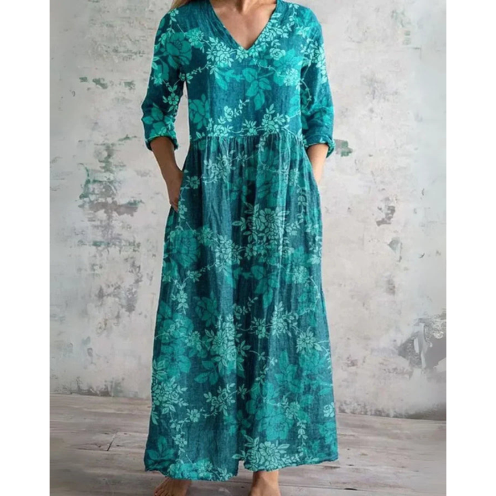 ELEANOR | ROCHIE MAXI VINTAGE CU MODEL FLORAL