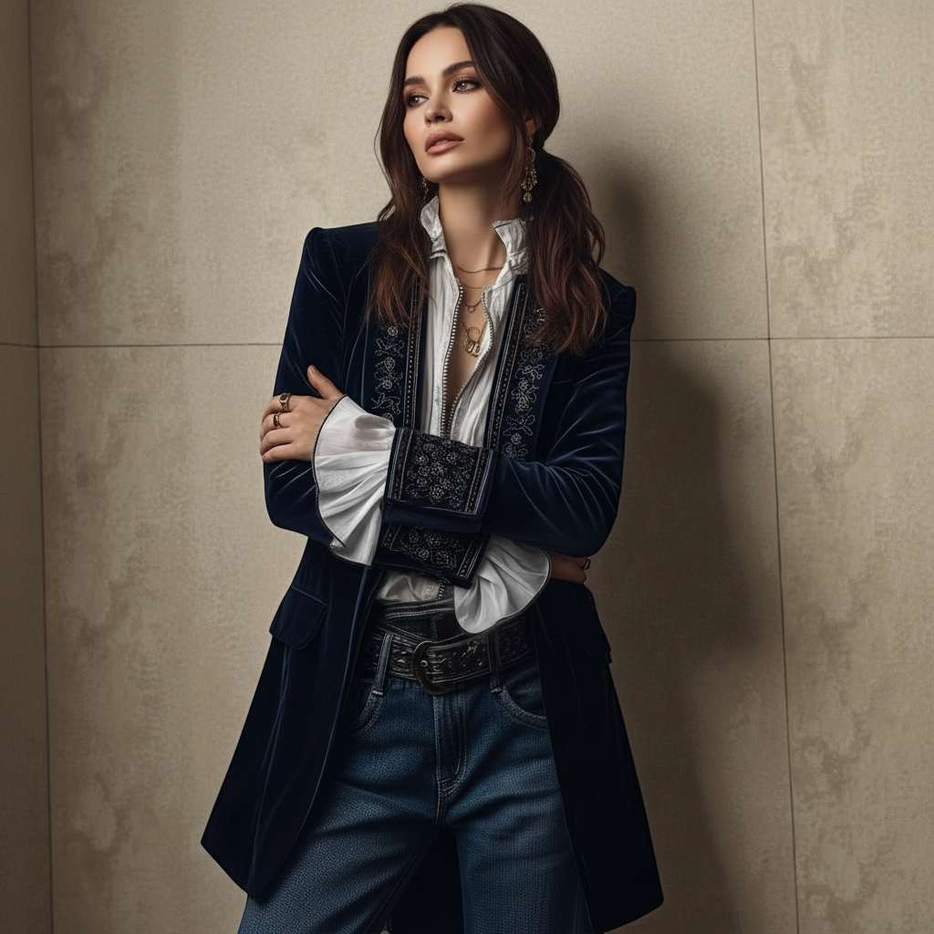 NURIA™ | Palton din Catifea
