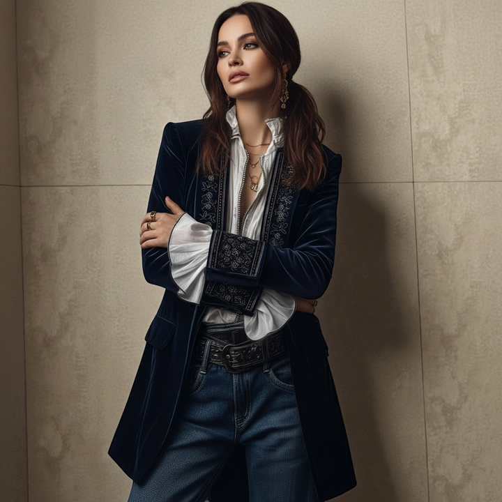 NURIA™ | Palton din Catifea