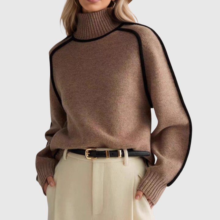 Donna | Pulover elegant cu guler înalt