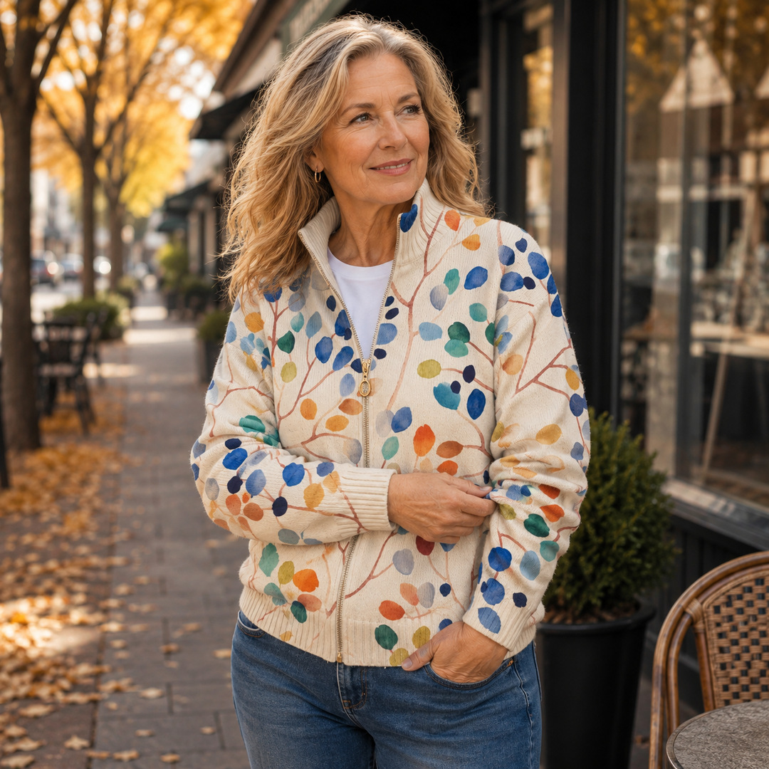 Claudia™ | Cardigan cu frunze în acuarelă
