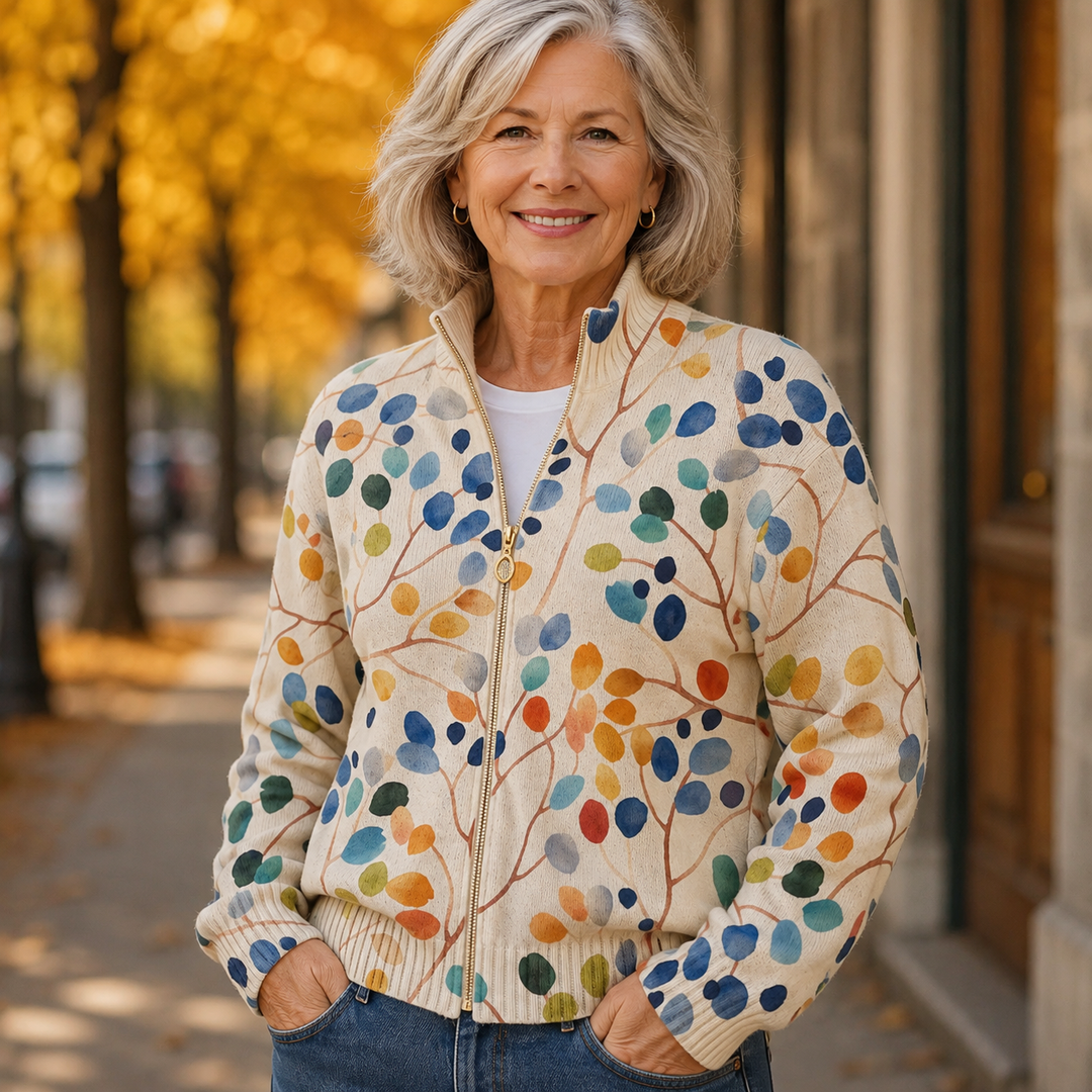 Claudia™ | Cardigan cu frunze în acuarelă