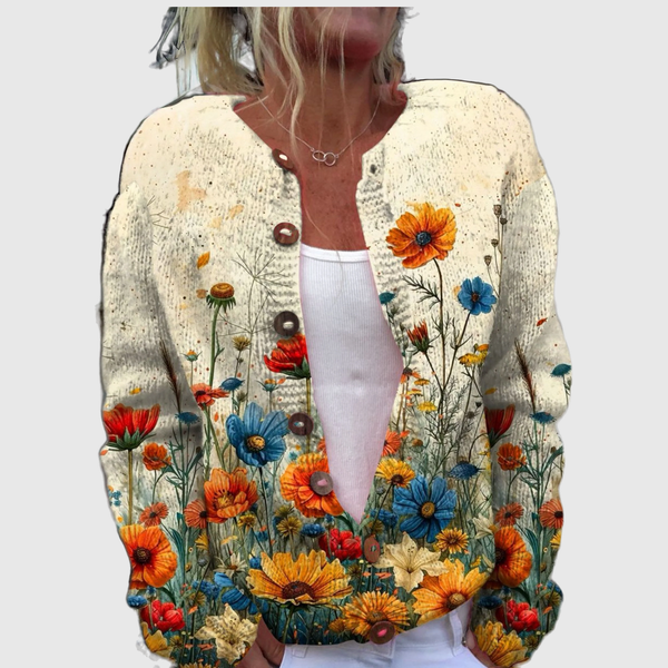 Renate™ | Cardigan cu flori de câmp