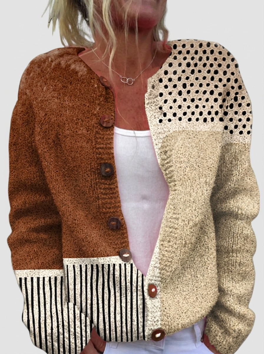 Gisela™ | Cardigan în stil patchwork