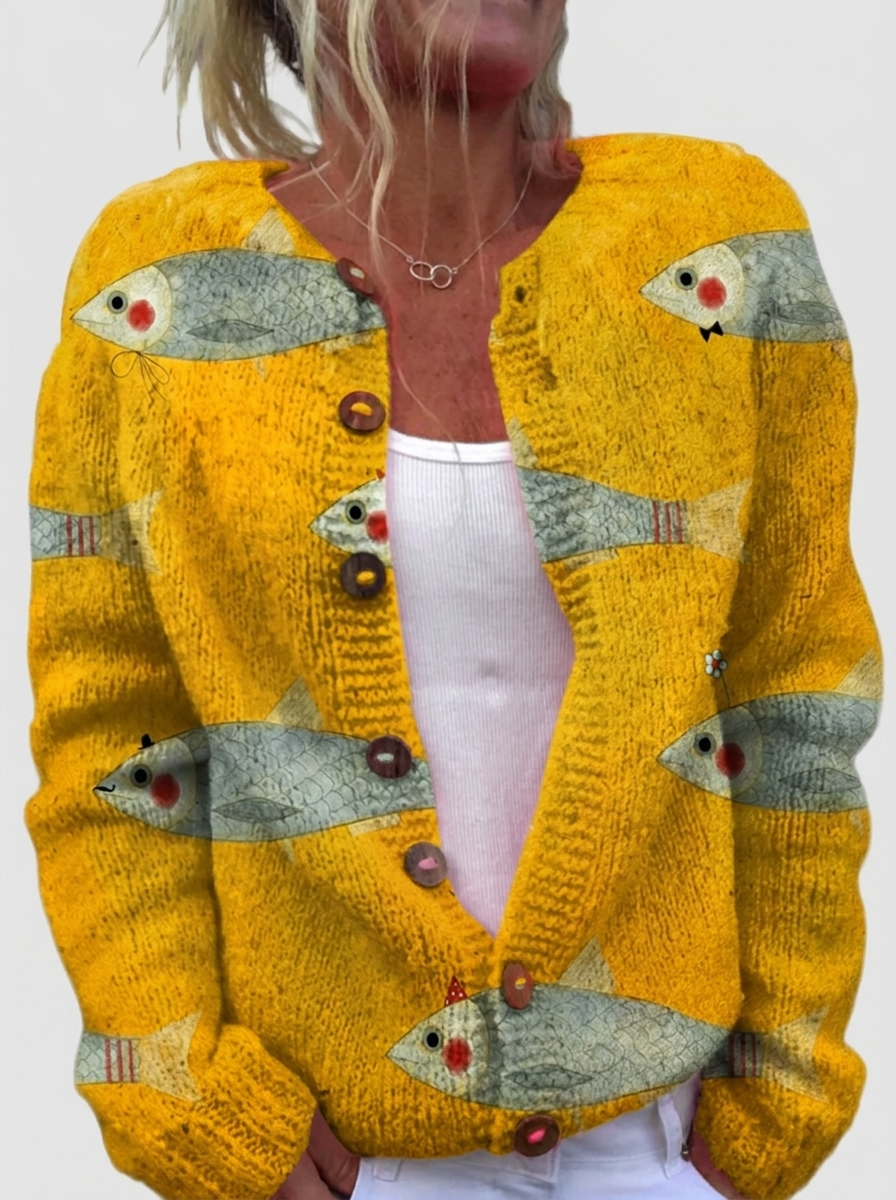 Petra™ | Cardigan cu imprimeu de pește