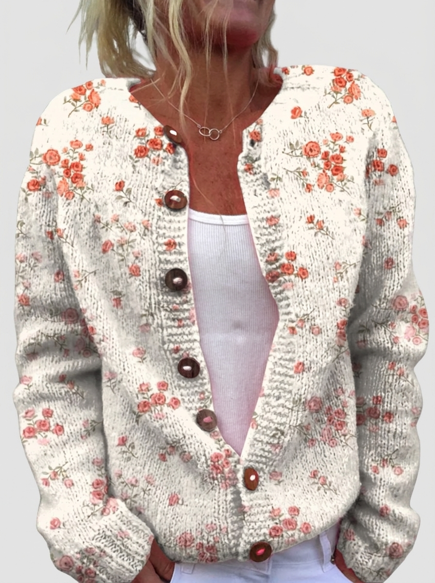 Andrea™ | Cardigan cu flori discrete