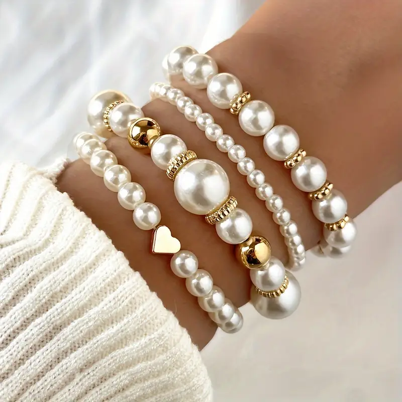 Beatrix | Set brățări cu aspect de perle