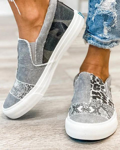 Quinny  | Pantofi Casual cu Model Leopar pe Pânză