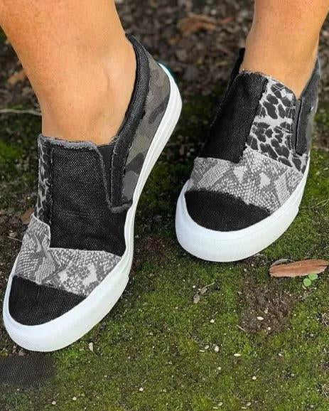 Quinny  | Pantofi Casual cu Model Leopar pe Pânză
