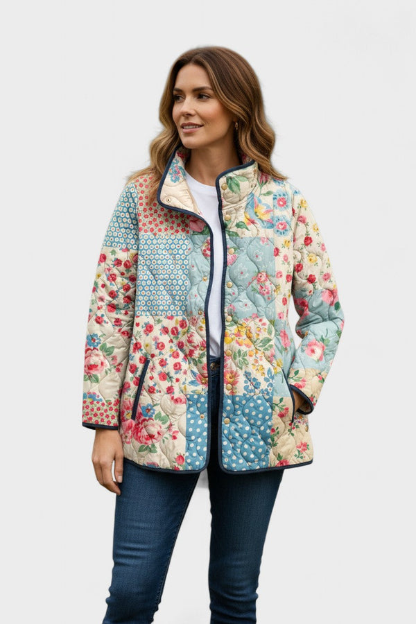 Karoline™ | Jachetă matlasată în patchwork floral