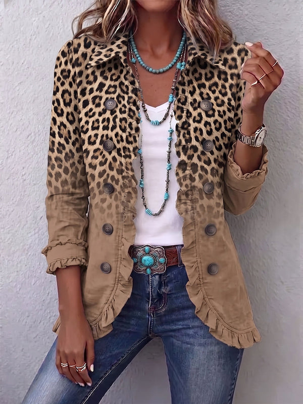 Claudia™ | Blazer cu leopard și nuanță de caramel