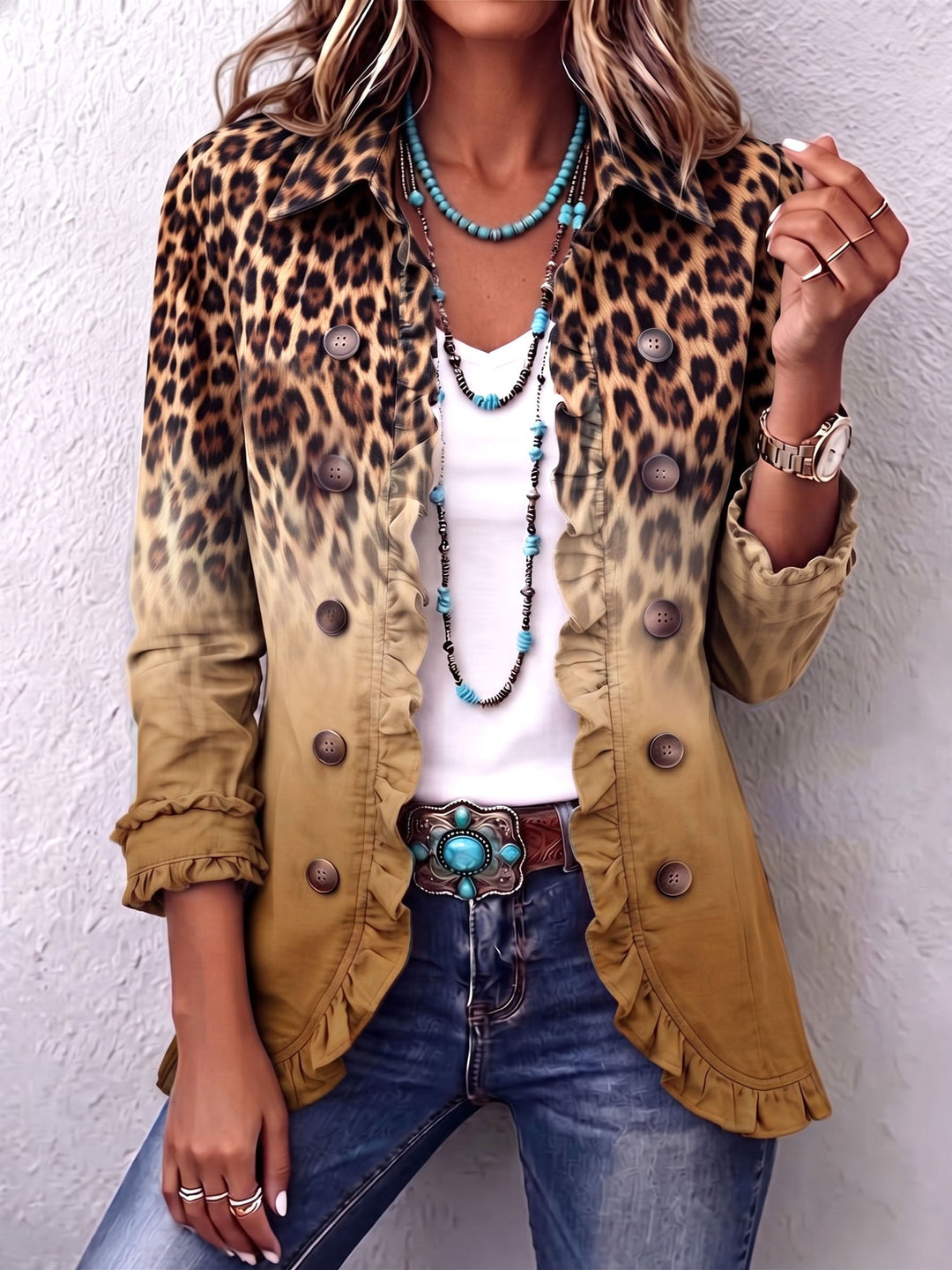 Barbara™ | Blazer cu model leopard